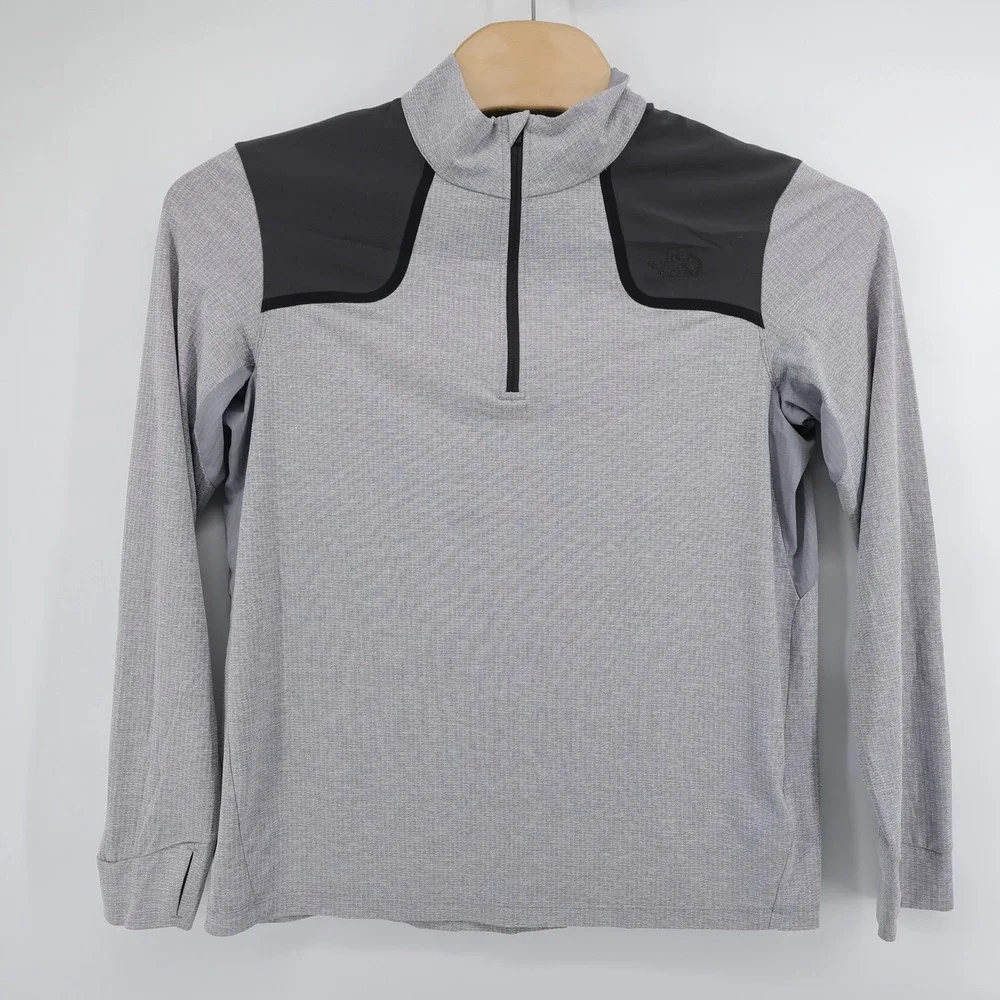 The North Face FlashDry-XD 1/4 Zip Performance Gray Long Sleeve Mens Large